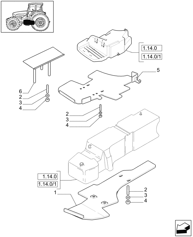 Схема запчастей Case IH MXM120 - (1.14.7/02) - (VAR.131) FIRE SHIELD (02) - ENGINE EQUIPMENT