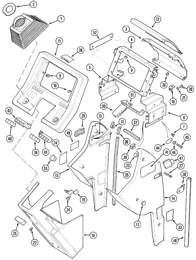 Схема запчастей Case IH 5140 - (9-072) - INSTRUMENT PANEL, NON CAB VERSION (09) - CHASSIS/ATTACHMENTS