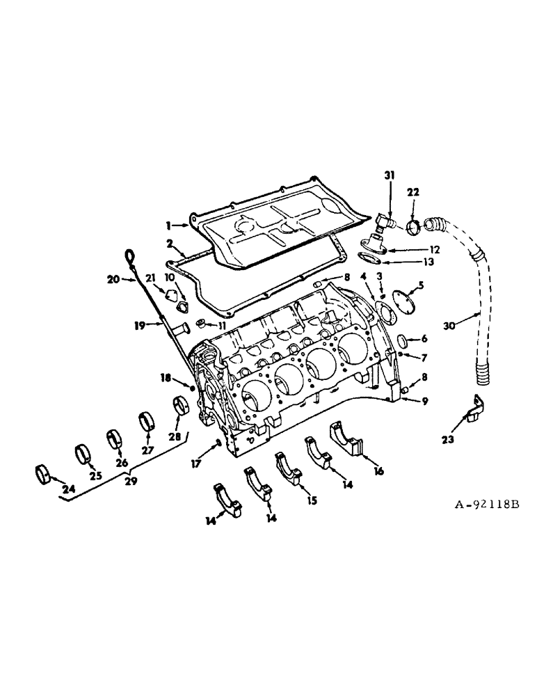 Схема запчастей Case IH V-392 - (C-08) - CRANKCASE AND RELATED PARTS 