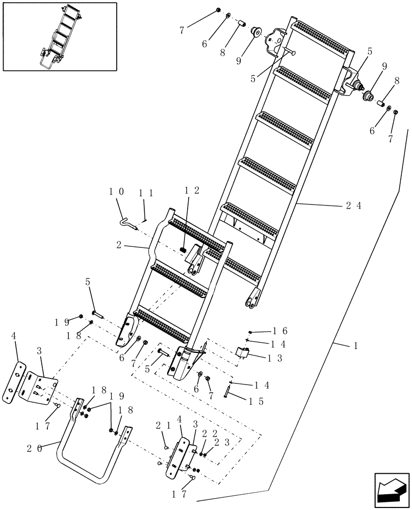 Схема запчастей Case IH 7120 - (90.118.41) - DECK, REAR, LADDER (90) - PLATFORM, CAB, BODYWORK AND DECALS