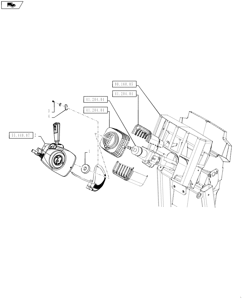 Схема запчастей Case IH QUADTRAC 450 - (41.204.03) - STEERING COLUMN CONTROLS (41) - STEERING