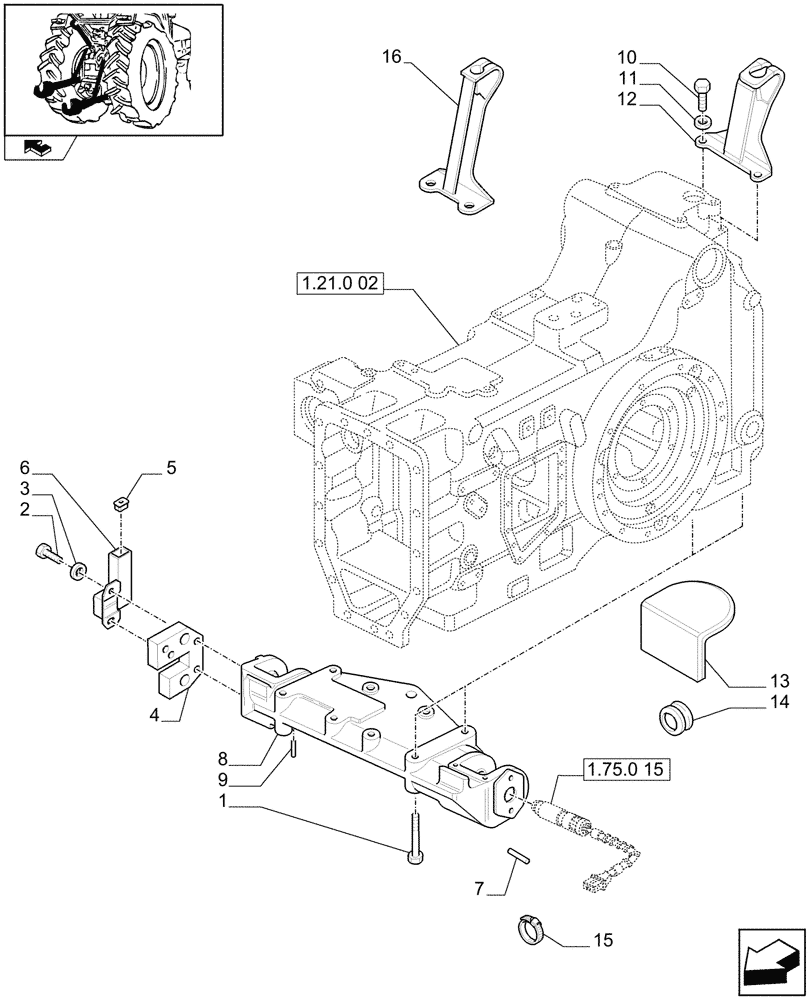 Схема запчастей Case IH PUMA 140 - (1.89.6[01]) - TOOLING CONNECTION UNIT - SUPPORT (09) - IMPLEMENT LIFT