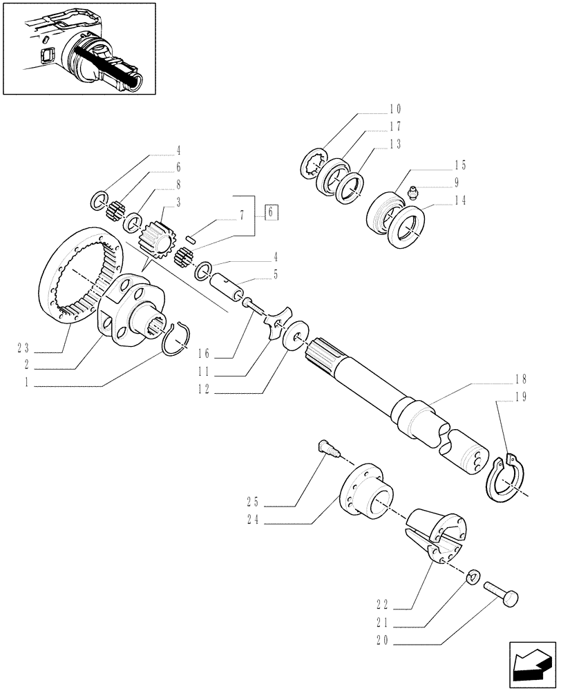 Схема запчастей Case IH MXM155 - (1.48.1/12) - (VAR.437/4) 98" LONG AXLE FOR STEEL DISK (05) - REAR AXLE