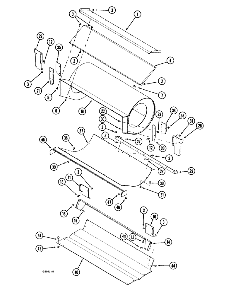 Схема запчастей Case IH 1682 - (9-154) - CLEANING FAN SHIELDS (09) - CHASSIS ATTACHMENTS