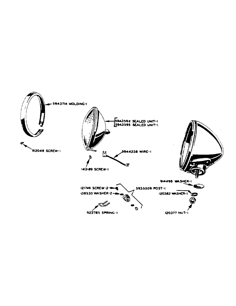 Схема запчастей Case IH 400-SERIES - (087) - PARTS FOR 09668 AB AND 09898 AB FRONT TRACTOR LAMPS (04) - ELECTRICAL SYSTEMS