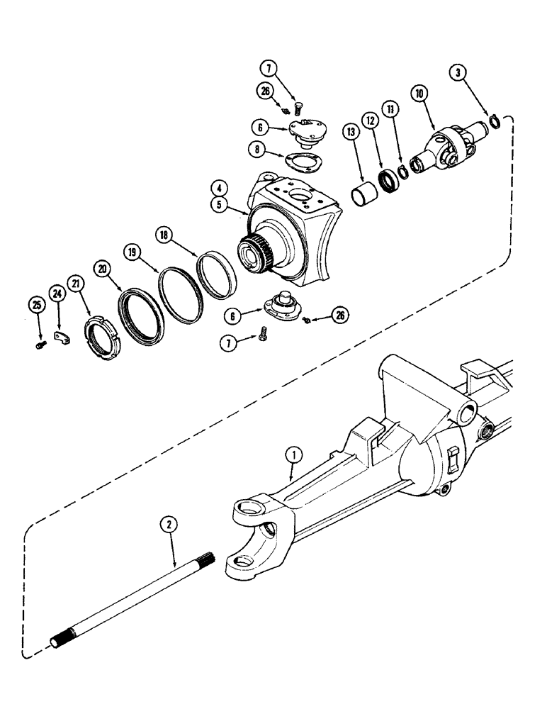 Схема запчастей Case IH 3294 - (5-156) - FRONT AXLE STEERING KNUCKLE AND SHAFT, ZF AXLE (05) - STEERING