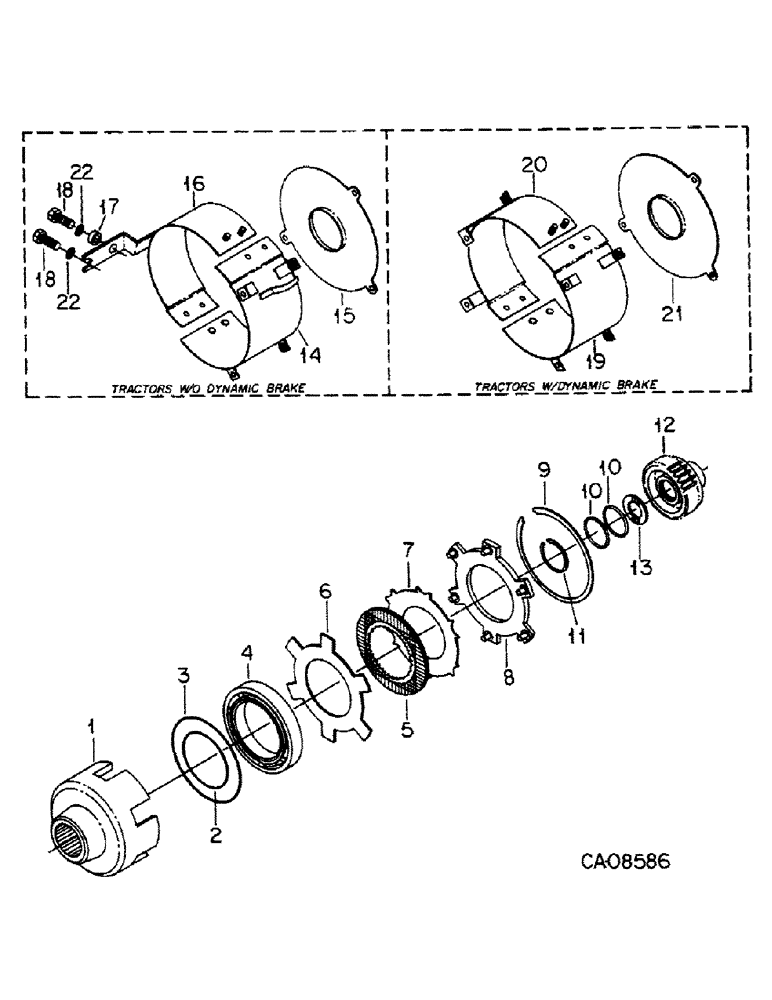 Схема запчастей Case IH 5088 - (07-51) - DRIVE TRAIN, ALL WHEEL DRIVE CLUTCH AND CARRIER, IN RANGE HOUSING, ALL WHEEL DRIVE TRACTORS (04) - Drive Train