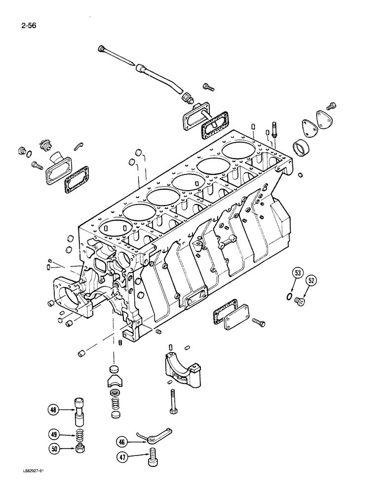 Схема запчастей Case IH STEIGER - (2-056) - CYLINDER BLOCK, L-10 ENGINE (02) - ENGINE