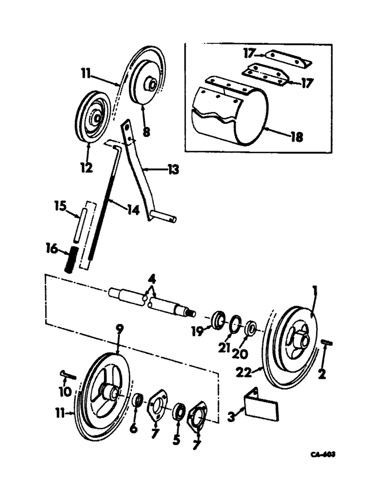 Схема запчастей Case IH 403 - (128) - GRAIN TANK UNLOADER DRIVE, FOR HYDROSTATIC GROUND DRIVE (80) - CROP STORAGE/UNLOADING