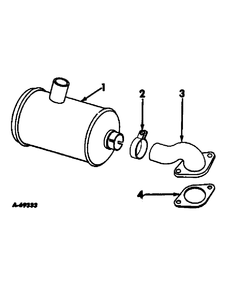 Схема запчастей Case IH 503 - (351) - MUFFLER AND EXHAUST PIPE (10) - ENGINE