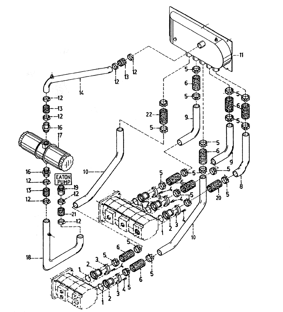 Схема запчастей Case IH 7700 - (B05-20) - HYDRAULIC SUCTION LINES (STANDARD TRANSMISSION), (108/6CT Hydraulic Components & Circuits