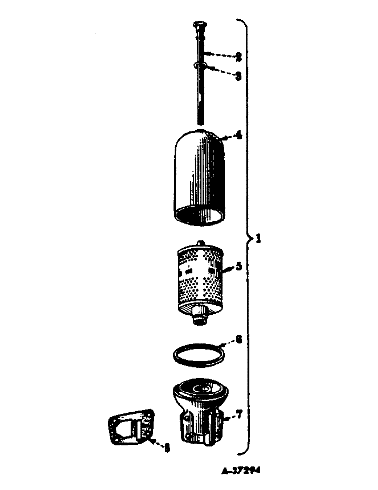 Схема запчастей Case IH 350 - (029) - CARBURETED ENGINE, LUBRICATING OIL FILTER (01) - ENGINE