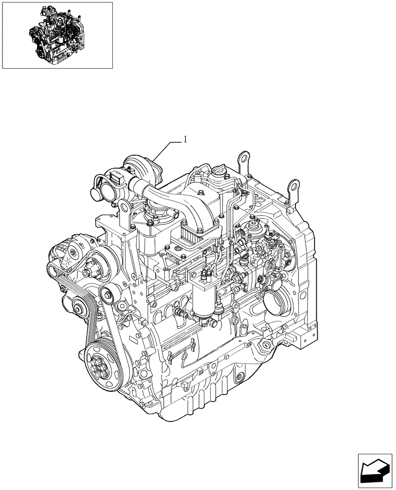 Схема запчастей Case IH JX1100U - (0.02.1/01) - ENGINE (01) - ENGINE