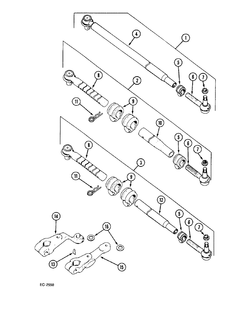Схема запчастей Case IH 633 - (5-290) - TIE ROD, POWER STEERING (05) - STEERING