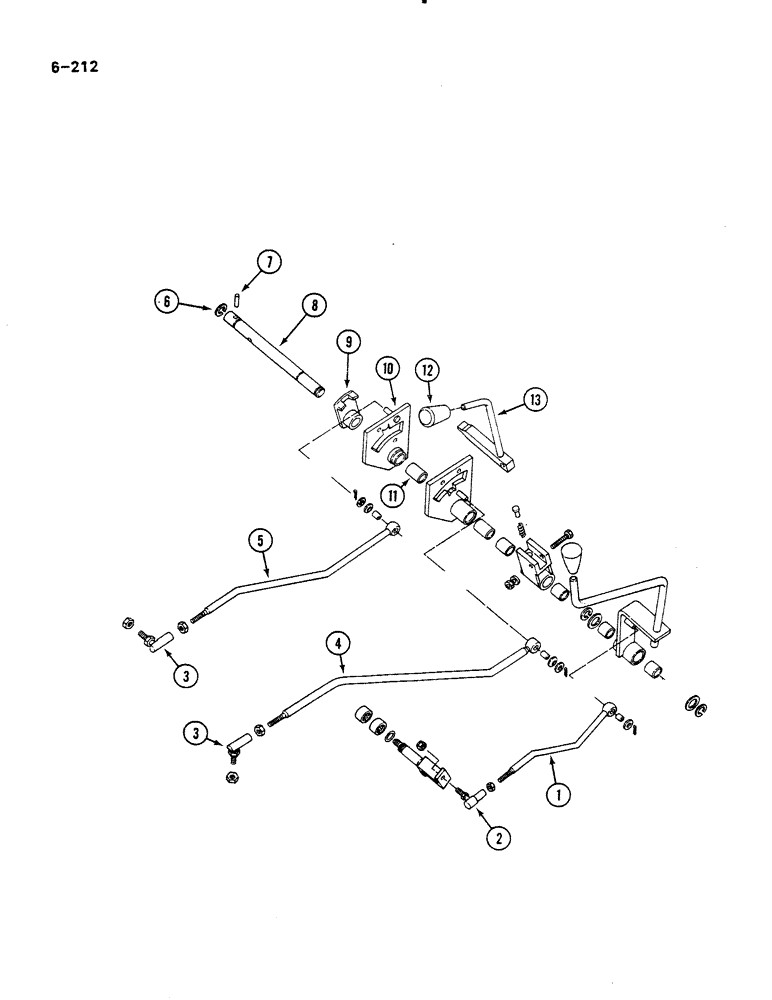 Схема запчастей Case IH 485 - (6-212) - TRANSMISSION CONTROL, EXTERNAL, WITH FORWARD AND REVERSE (06) - POWER TRAIN