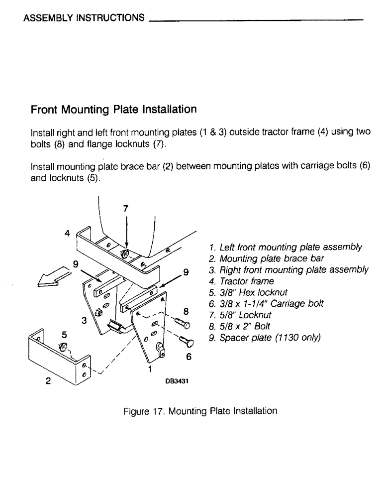Схема запчастей Case IH M172 - (42) - ASSEMBLY INSTRUCTIONS, FRONT MOUNTING PLATE INSTALLATION (05) - SERVICE & MAINTENANCE