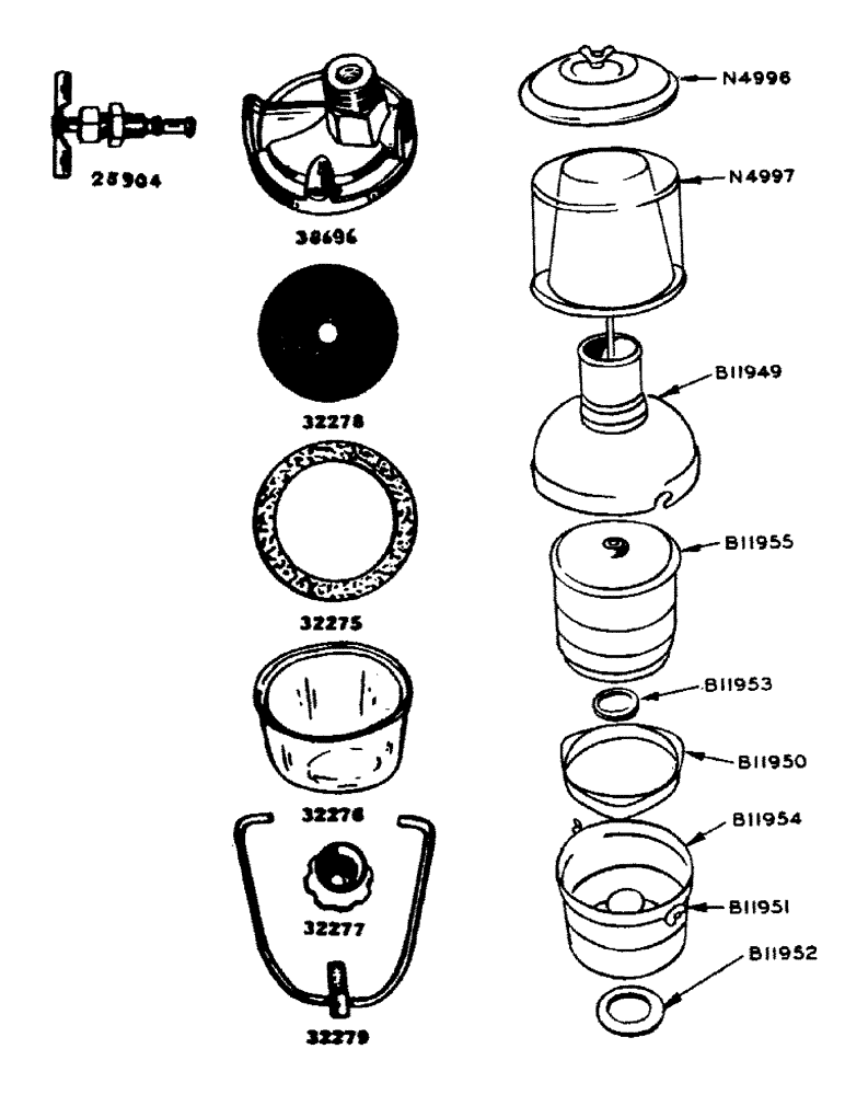 Схема запчастей Case IH 130 - (50) - PARTS FOR O3990AB1 FUEL STRAINER 