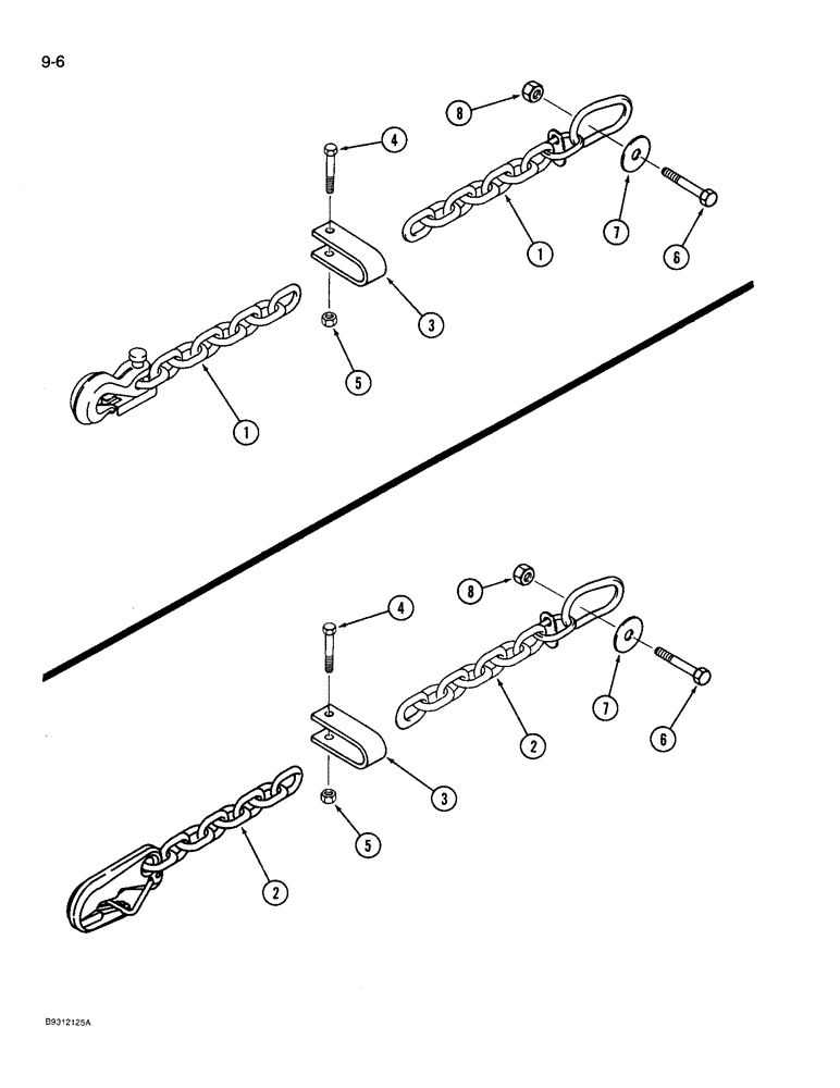 Схема запчастей Case IH 3309 - (9-06) - HITCH CHAIN (03) - CHASSIS/MOUNTED EQUIPMENT