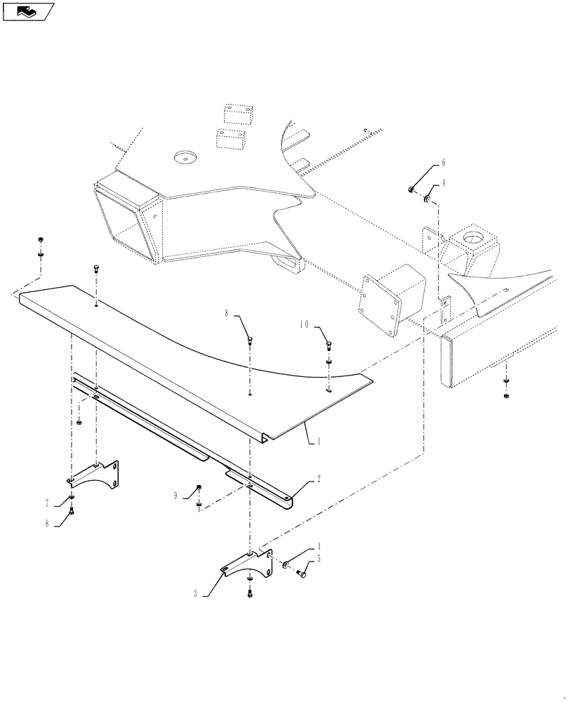 Схема запчастей Case IH 4420 - (04-026) - PLATFORM GROUP, EMERGENCY EXIT Suspension & Frame