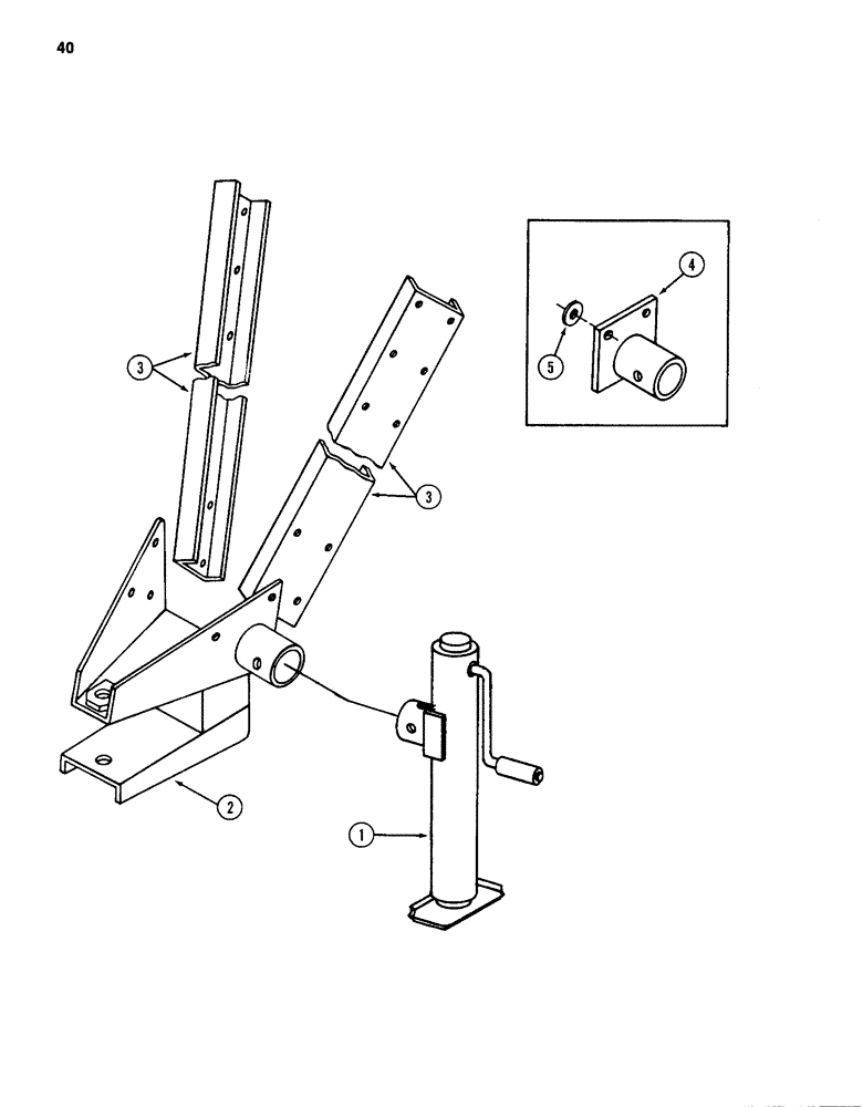 Схема запчастей Case IH 96 - (40) - HITCH AND PARKING JACK, 86 AND 96 RAKES 