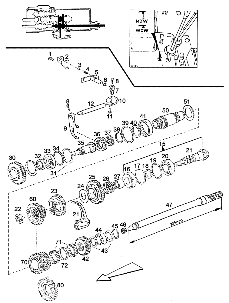 Схема запчастей Case IH C55 - (06-40[01]) - POWER TAKE-OFF - GROUND SPEED PTO-SHAFT / 4WD (06) - POWER TRAIN