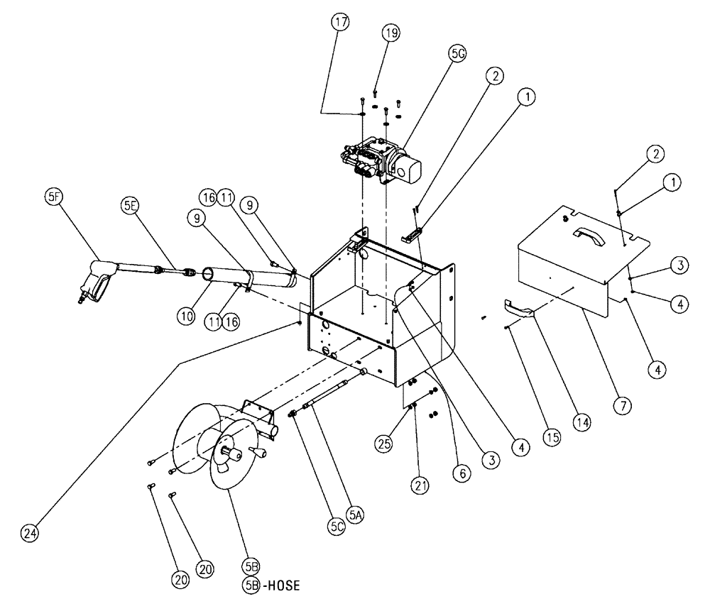 Схема запчастей Case IH 438 - (13-001) - PRESSURE WASHER STATION GROUP Pressure Washer