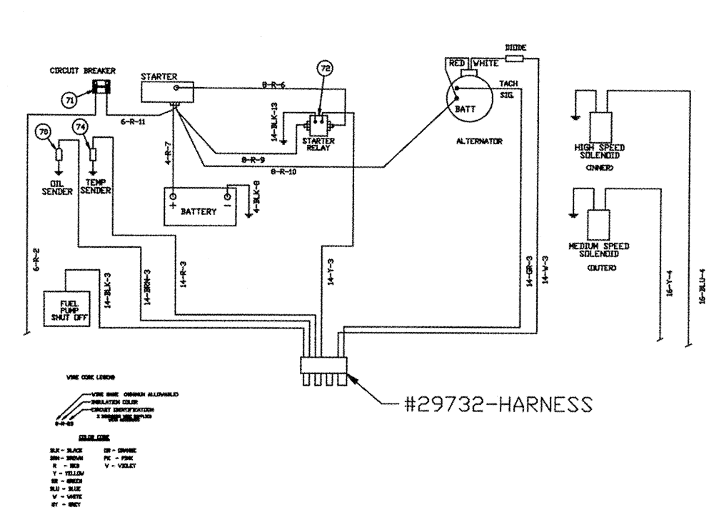 Схема запчастей Case IH PATRIOT II - (12-004[02]) - WIRING SCHEMATIC - CAB, ENGINE AND VALVE WIRING - ENGINE (06) - ELECTRICAL