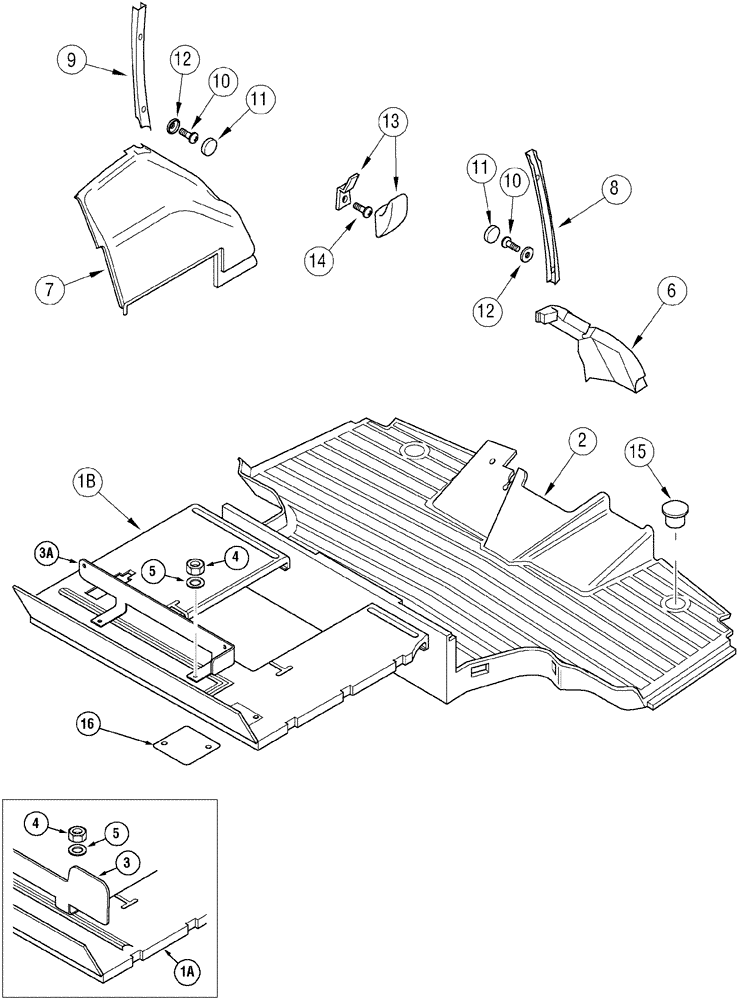 Схема запчастей Case IH MX150 - (09-29) - INTERIOR MATS (90) - PLATFORM, CAB, BODYWORK AND DECALS
