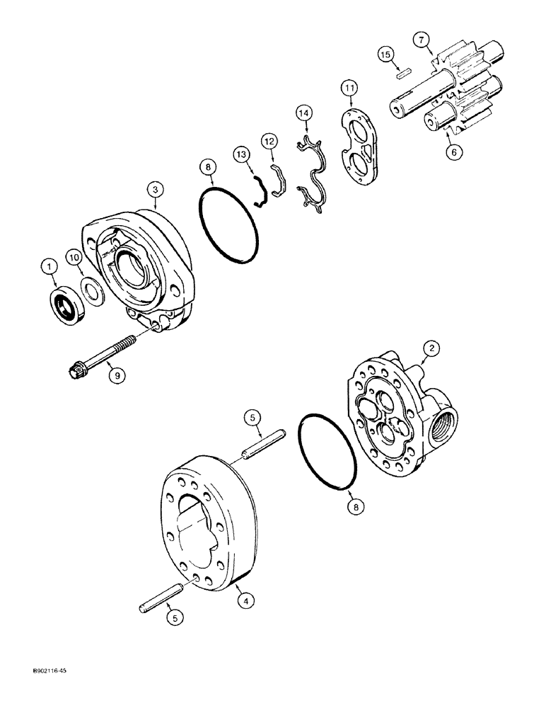 Схема запчастей Case IH 1818 - (8-02) - EQUIPMENT HYDRAULIC PUMP, DIESEL MODELS (08) - HYDRAULICS