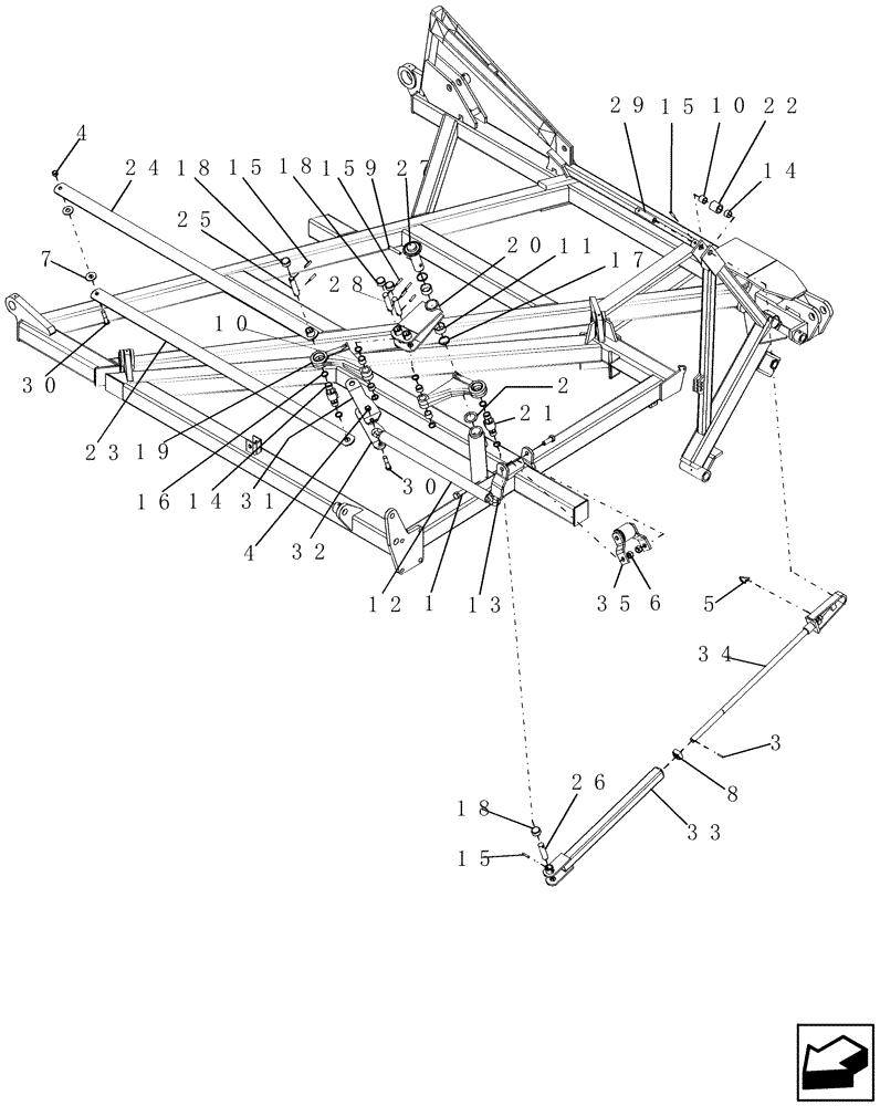 Схема запчастей Case IH PTX600 - (1.130.1) - DEPTH CONTROL (INNER WING) ASSEMBLY (12) - FRAME