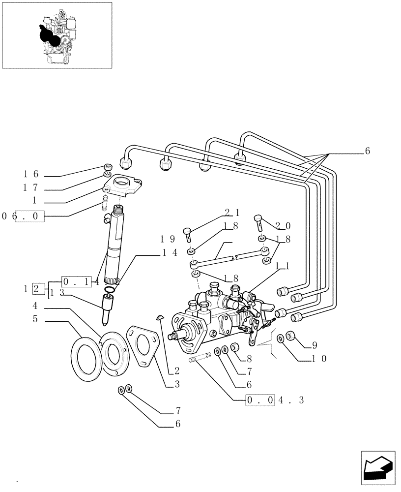 Схема запчастей Case IH JX95 - (0.14.0/03[01]) - FUEL SYSTEM - INJECTION PUMP - TIER 2 ENGINE (01) - ENGINE