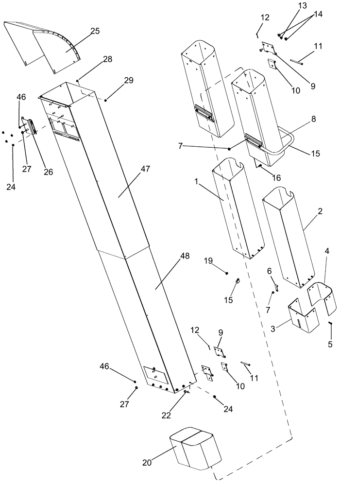 Схема запчастей Case IH 625 - (74.141.16) - CONVEYOR CHUTES - DUAL OUTER TELESCOPING YIELD MONITOR, 6 ROW WIDE, NO. 1, 2, 5, 6 - SUPER 4 ROW WIDE (74) - CLEANING