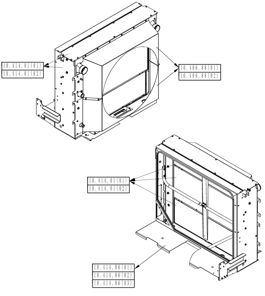 Схема запчастей Case IH 8010 - (10.000.00[04C]) - SECTION INDEX - COOLER BOX (10) - ENGINE