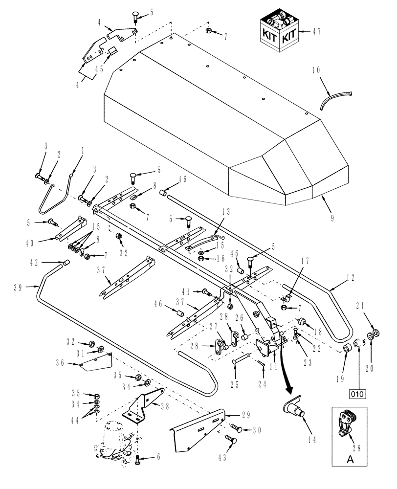 Схема запчастей Case IH MDX91 - (001) - COVERS & SUPPORT (90) - PLATFORM, CAB, BODYWORK AND DECALS