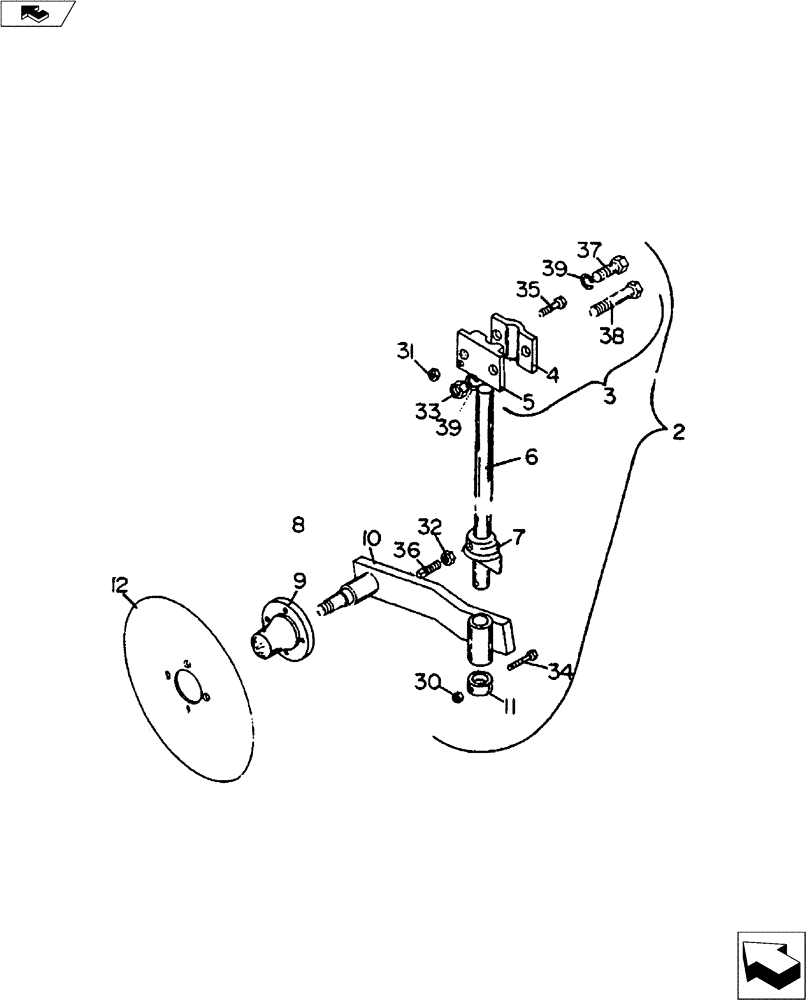 Схема запчастей Case IH H-SERIES - (75.200.01) - RIGID COLTER ASSEMBLY (39) - FRAMES AND BALLASTING