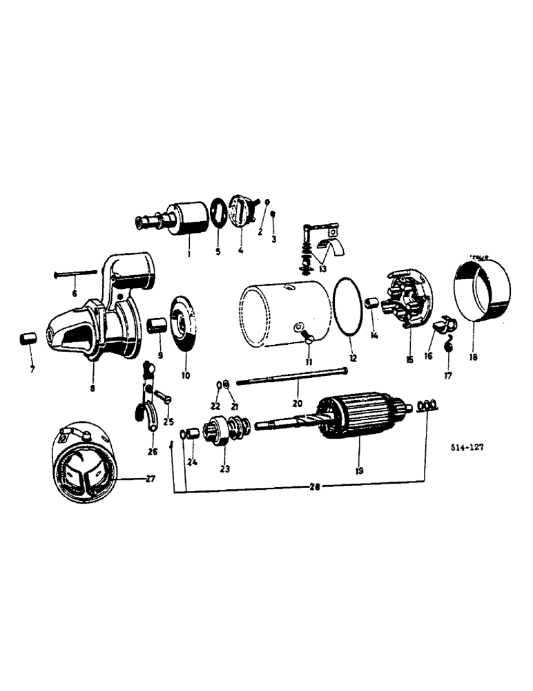 Схема запчастей Case IH 474 - (08-23) - STARTER MOTOR, BOSCH (06) - ELECTRICAL