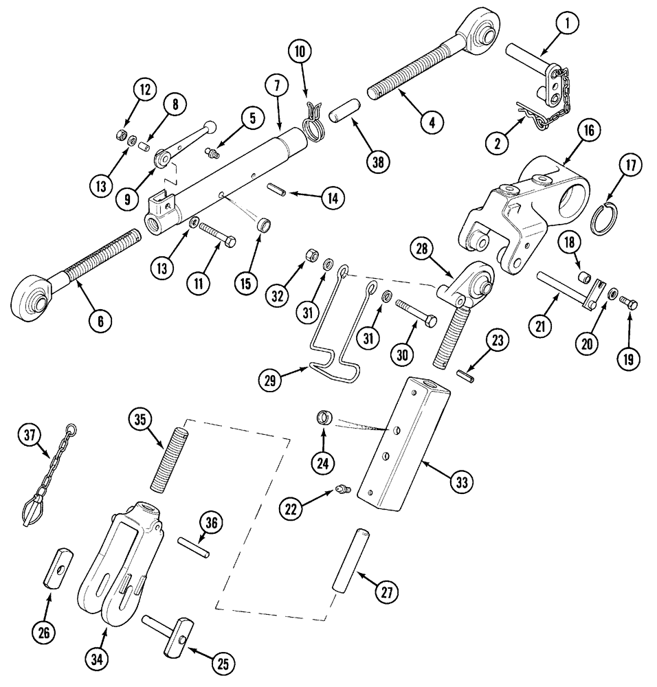 Схема запчастей Case IH 5230 - (9-006) - HITCH, LIFT LINKS, UPPER (09) - CHASSIS/ATTACHMENTS