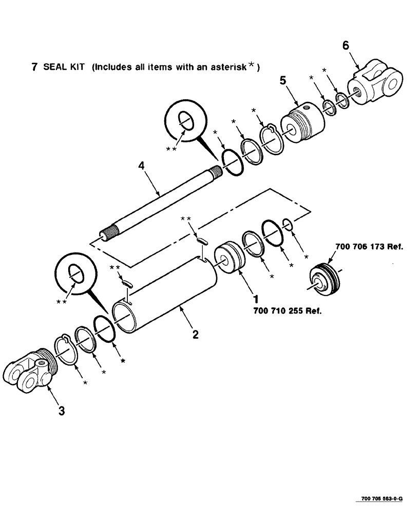Схема запчастей Case IH 8840 - (08-006) - HYDRAULIC CYLINDER ASSEMBLY (FLOTATION, LEFT AND RIGHT) (S.N.CFH0031001 THRU CFH0031732) (35) - HYDRAULIC SYSTEMS