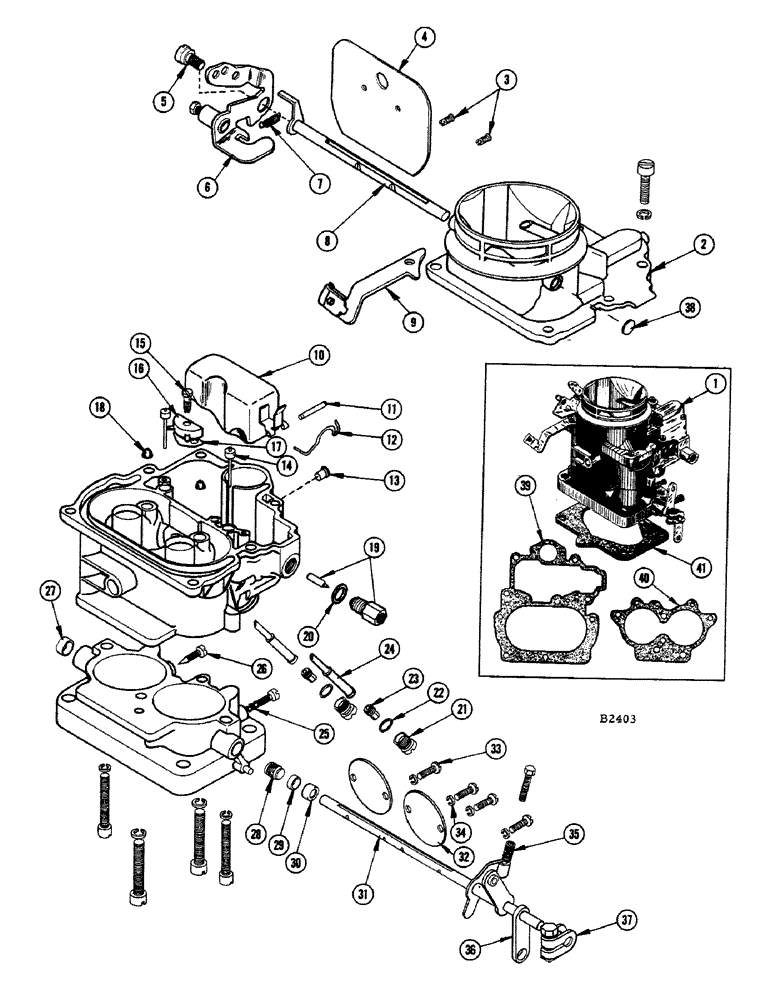 Схема запчастей Case IH 1010 - (364) - MODEL H-318 ENGINE, CARBURETOR (10) - ENGINE