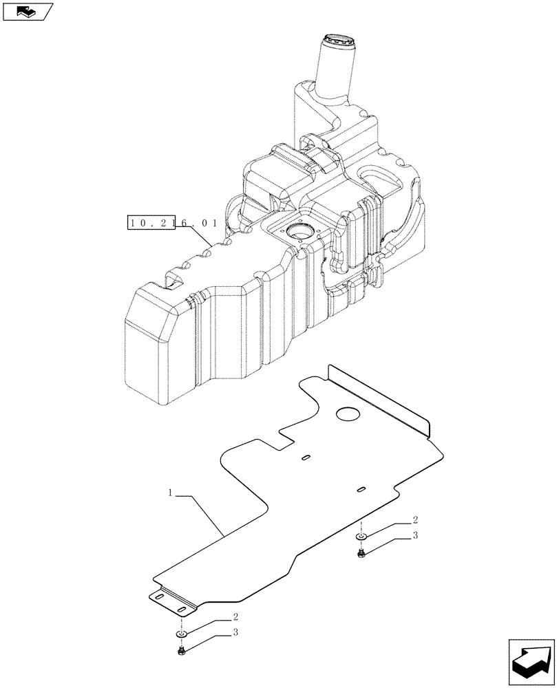 Схема запчастей Case IH FARMALL 65C - (10.216.05) - FUEL TANK PROTECTION, LOWER (VAR.331135) (10) - ENGINE