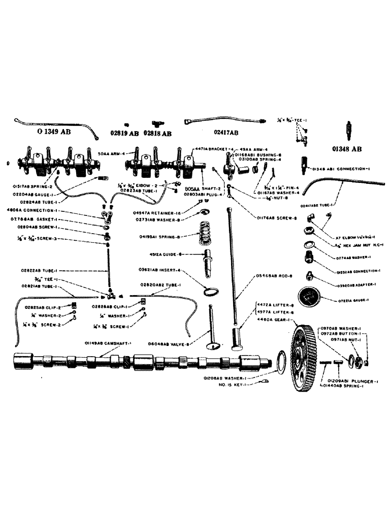 Схема запчастей Case IH LE - (16) - VALVES, PUSH RODS AND CAMSHAFT 