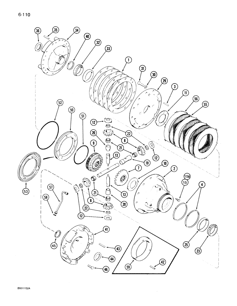 Схема запчастей Case IH 7140 - (6-110) - TRANSMISSION, DIFFERENTIAL (06) - POWER TRAIN