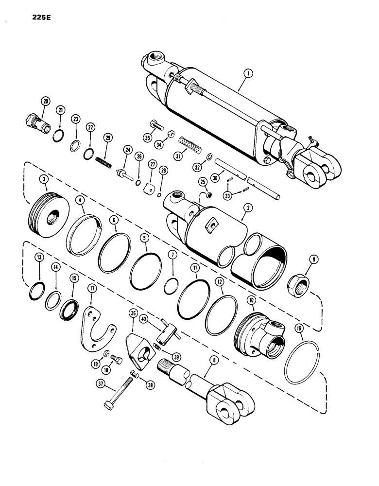 Схема запчастей Case IH 1070 - (225E) - A34923 REMOTE HYDRAULIC CYLINDER, 4" BORE X 8" STROKE WITH HYDRAULIC LIMIT STOP (09) - CHASSIS/ATTACHMENTS