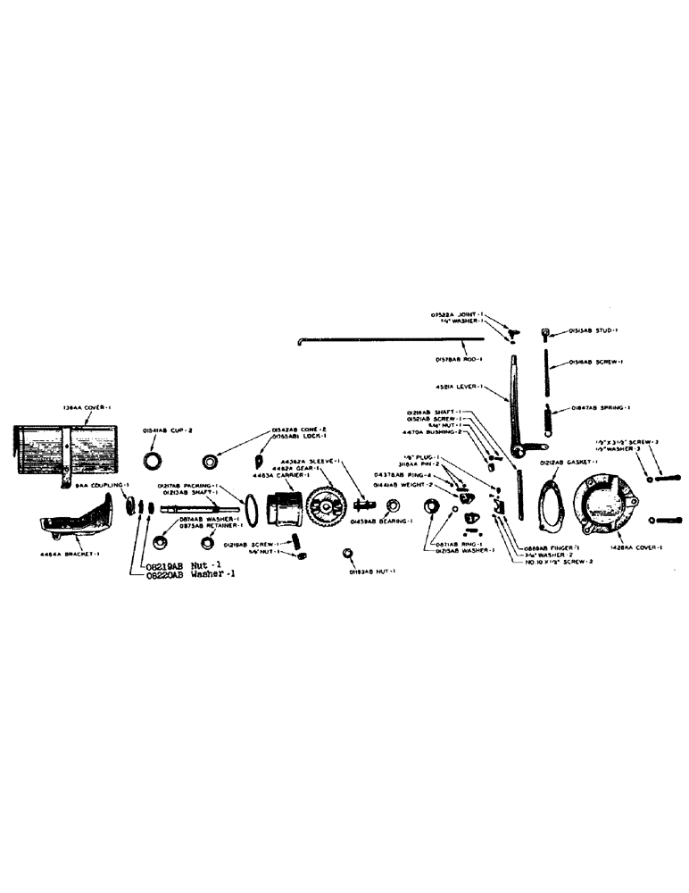 Схема запчастей Case IH LE - (52) - GOVERNOR, PRIOR TO ENGINE NUMBER LE301844 
