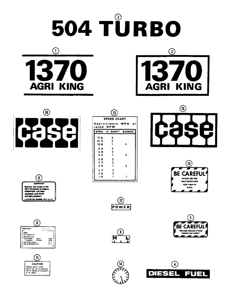 Схема запчастей Case IH 1370 - (258) - DECALS (09) - CHASSIS/ATTACHMENTS