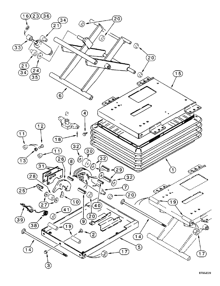 Схема запчастей Case IH 2166 - (9G-24) - MECHANICAL SUSPENSION SEAT, SUSPENSION (10) - CAB & AIR CONDITIONING