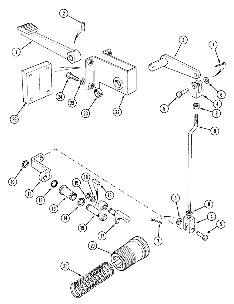 Схема запчастей Case IH 1394 - (6-240) - DIFFERENTIAL LOCK AND CONTROLS, TRACTORS WITH CAB (06) - POWER TRAIN
