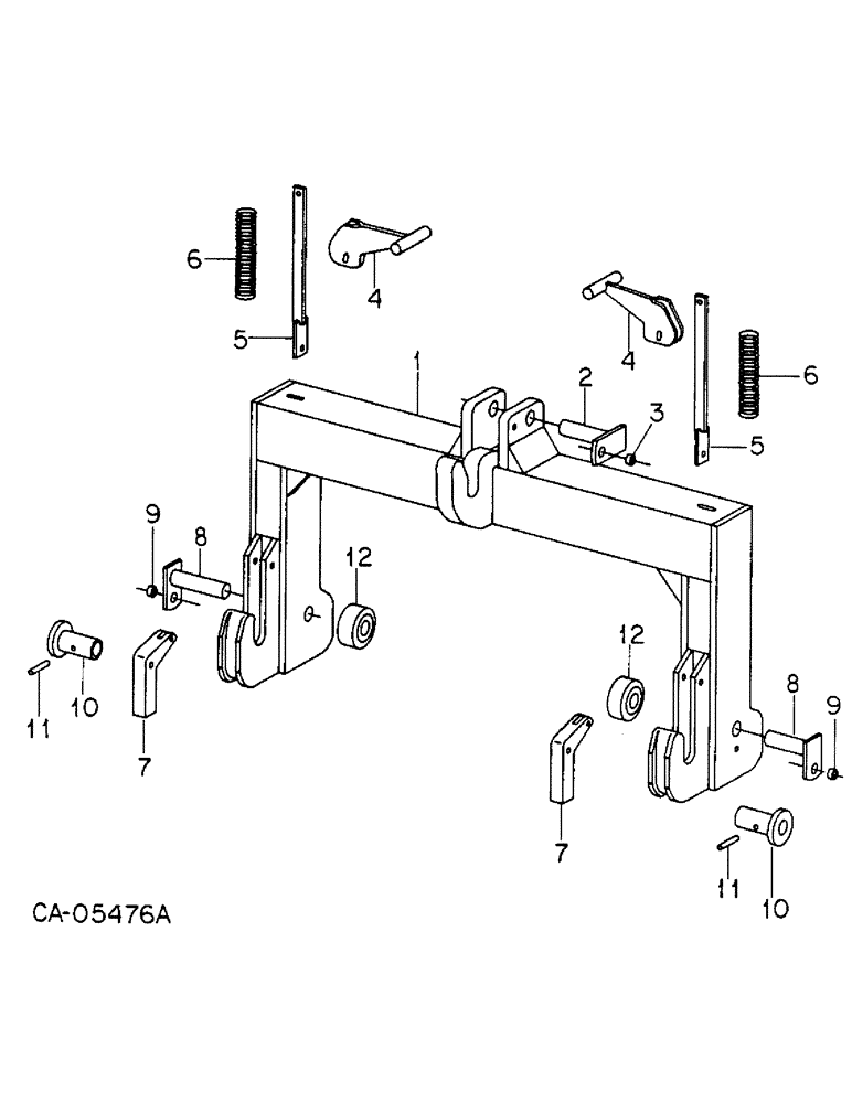 Схема запчастей Case IH HYDRO 186 - (09-05) - FRAME, THREE POINT HITCH QUICK COUPLER ATT. (12) - FRAME