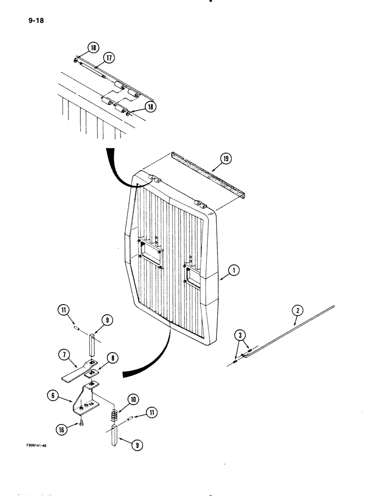 Схема запчастей Case IH 9130 - (9-18) - GRILLE (09) - CHASSIS/ATTACHMENTS