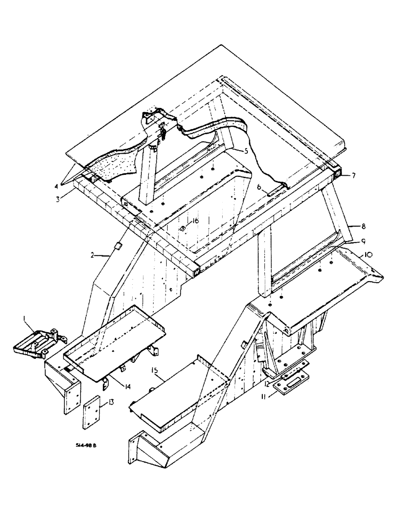 Схема запчастей Case IH 454 - (13-31) - SAFETY FRAME, UP TO 454/8759 2400/0733 (05) - SUPERSTRUCTURE
